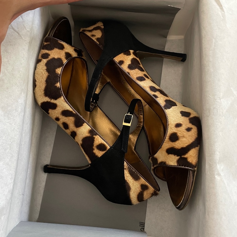 Roberto Cavalli 🐆❤️leopard cheetah Pony Hair Suede stiletto heels pumps 39